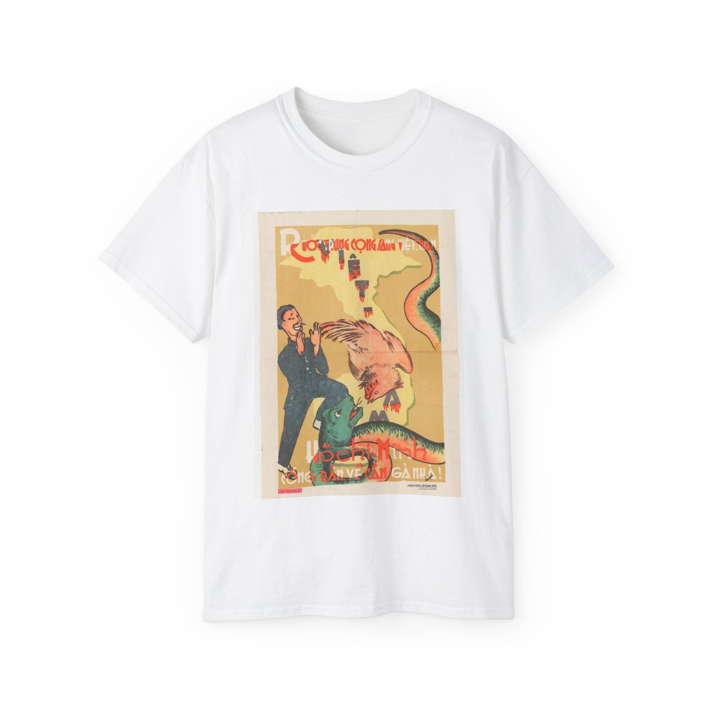 Viet Poster #2, Cold War American Propaganda poster White T-Shirt Gildan 2000 Cotton Unisex