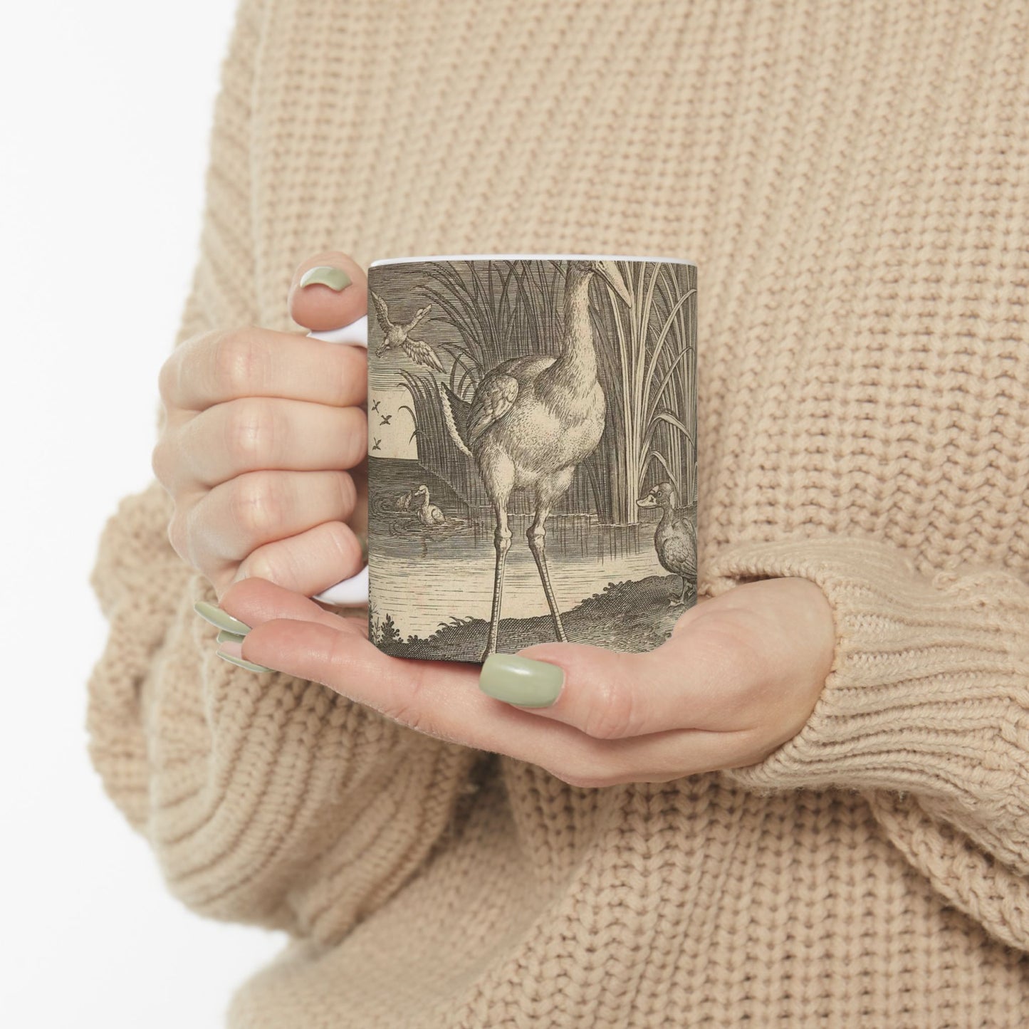 Adriaen Collaert - Enkele watervogels aan een oever Beautiful Novelty Ceramic Coffee Mug 11oz