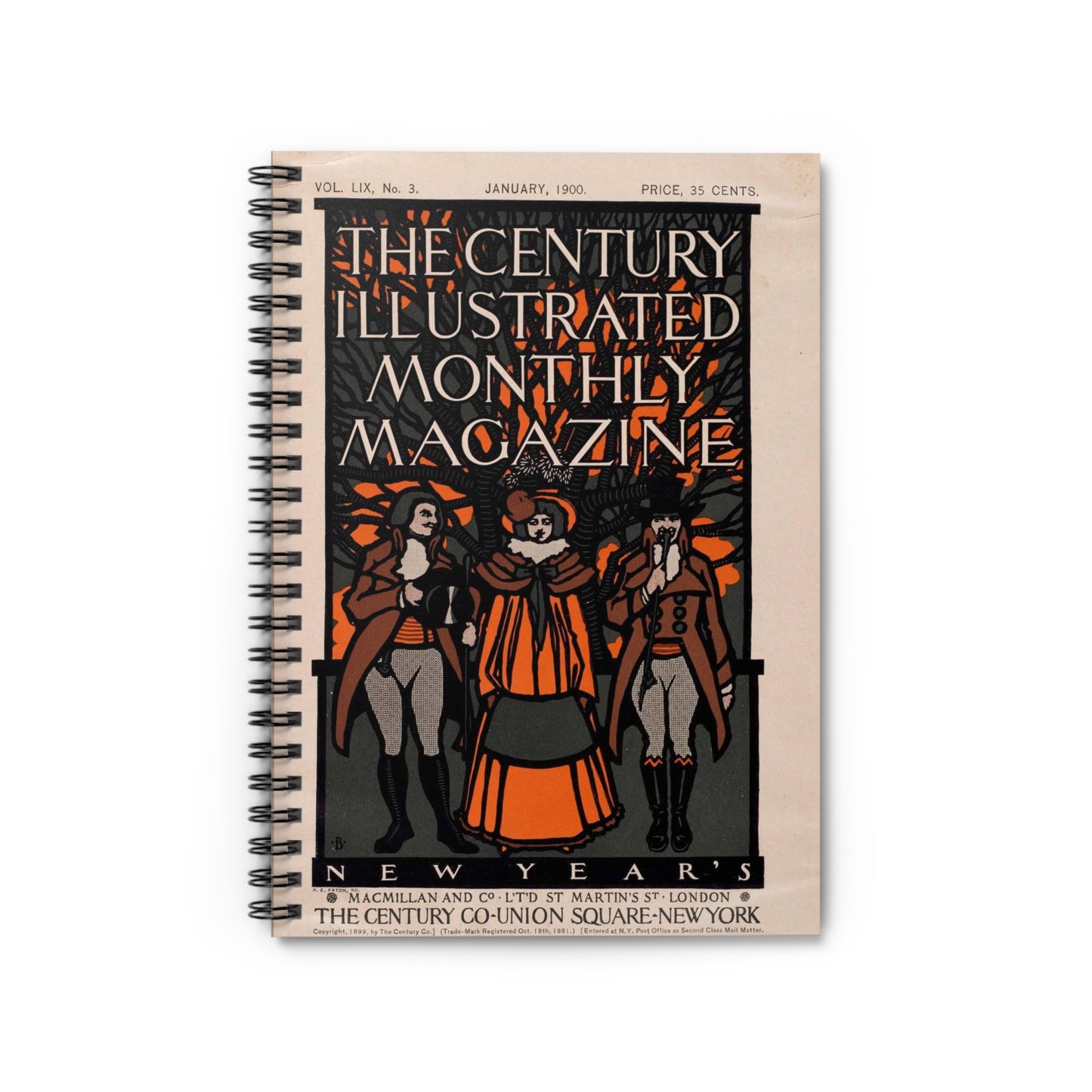 The century illustrated monthly magazine, New Year's Spiral Bound Ruled Notebook with Printed Cover