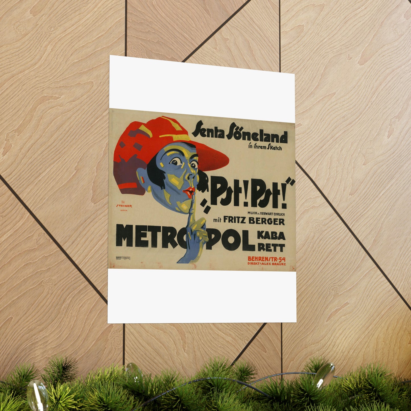 Jo Steiner - Senta Söneland in ihrem Sketch “Pst! Pst!” High Quality Matte Wall Art Poster for Home, Office, Classroom