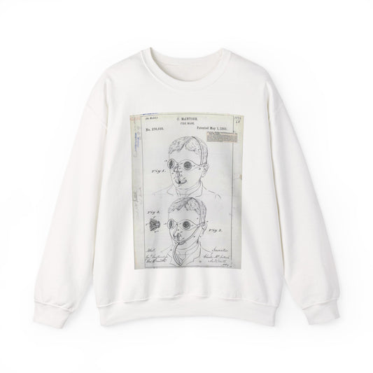Patent drawing - for C. McIntosh's Fire Mask Public domain  image White Heavy Blend Adult Crew Neck SweatShirt
