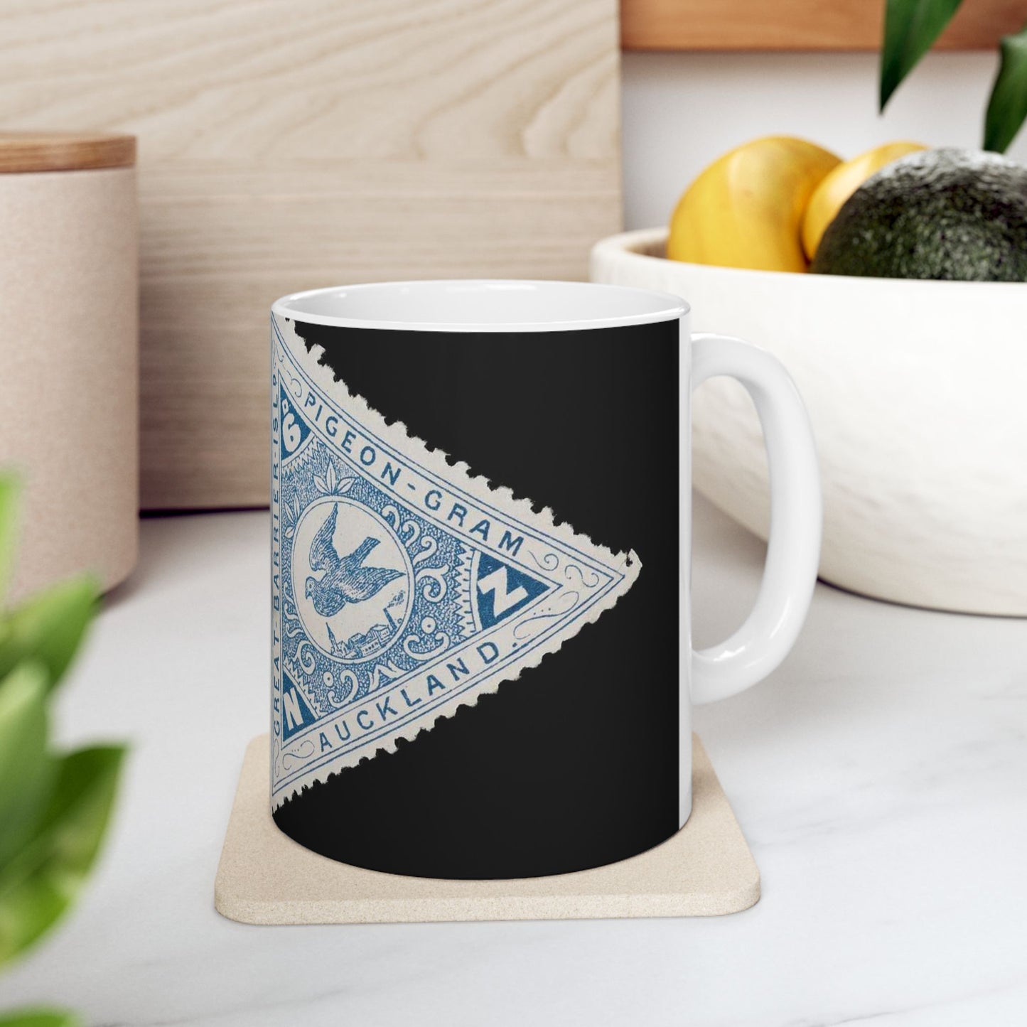 Great Barrier Pigeongram Agency six penny stamp Beautiful Novelty Ceramic Coffee Mug 11oz