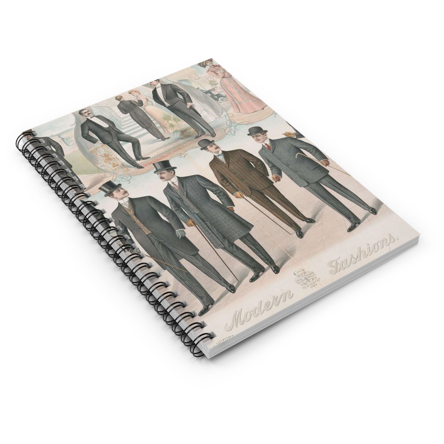 Modern fashions, fall & winter - Public domain graphic arts, Library of Congress Spiral Bound Ruled Notebook with Printed Cover