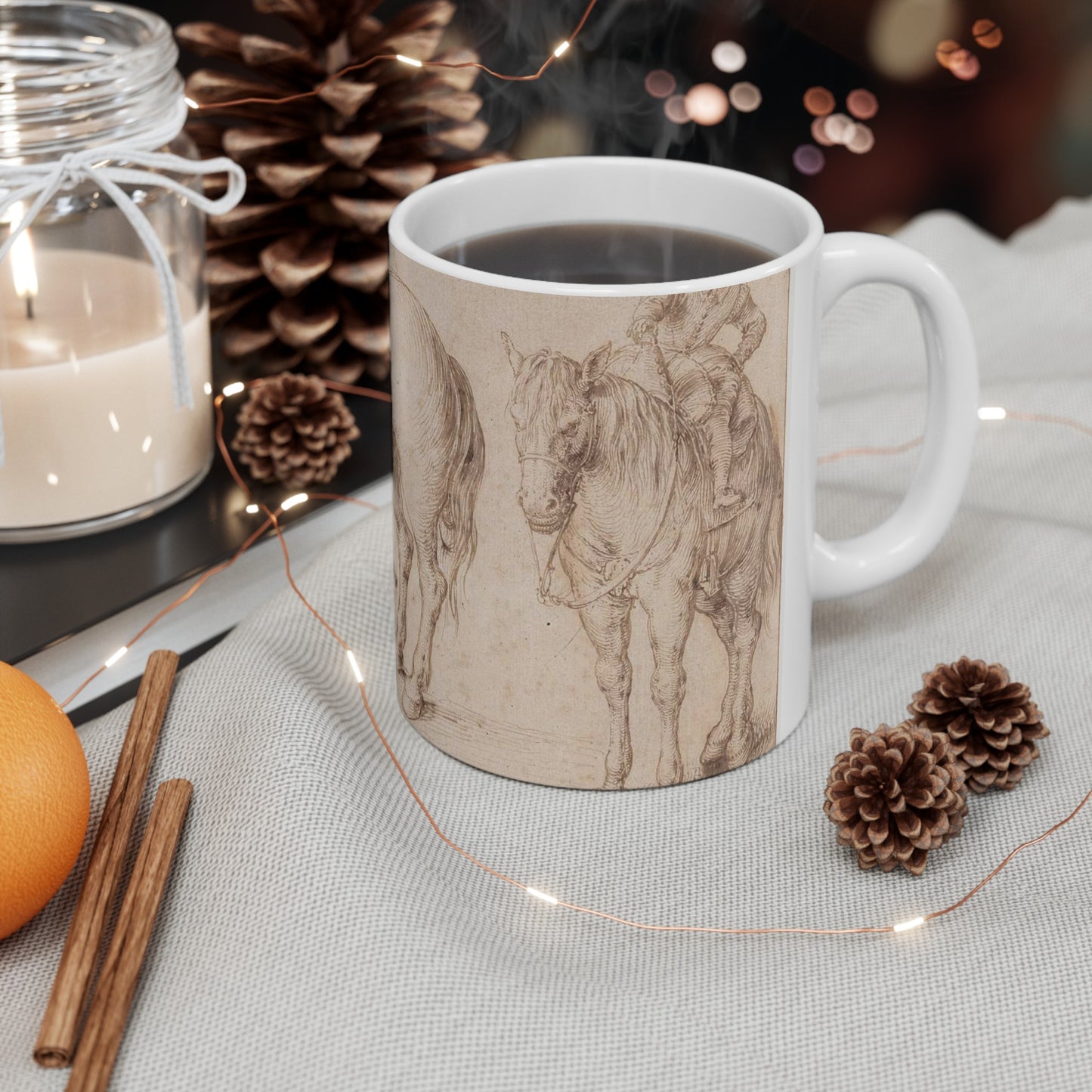 Two studies of a saddled horse and of a horse with a boy astride; verso: Study of a bean plant Beautiful Novelty Ceramic Coffee Mug 11oz