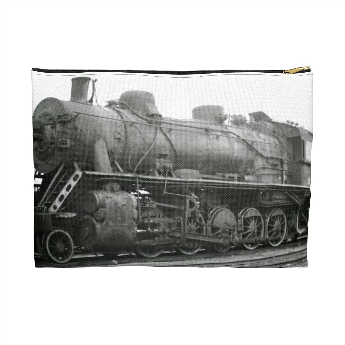 China Railways DK1 2x - Steam locomotive, Public domain image Large Organizer Pouch with Black Zipper