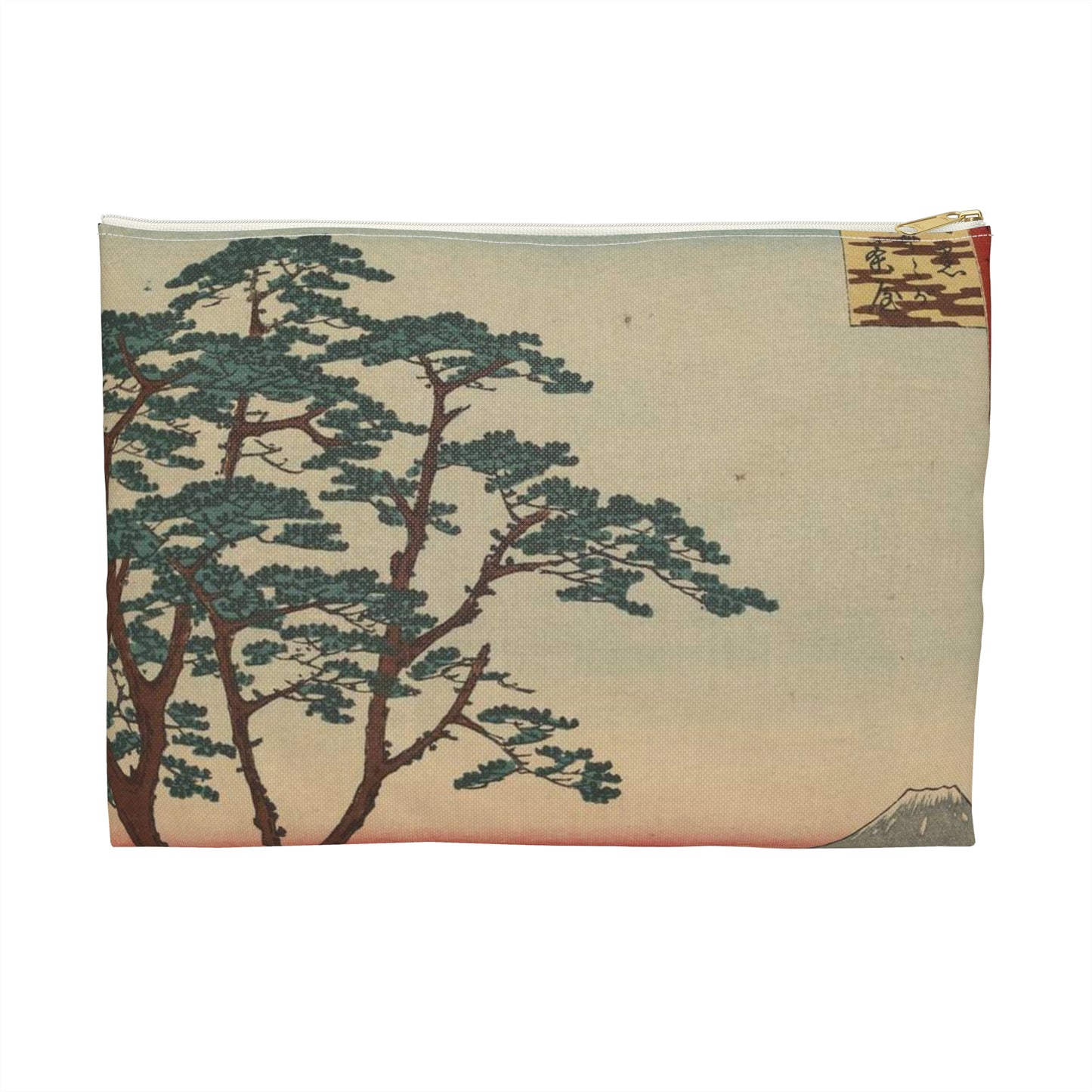 Gajō icchō, Ando Hiroshige - Public domain portrait drawing  Large Organizer Pouch with Black Zipper