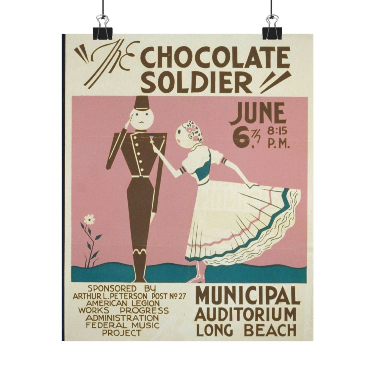 "The chocolate soldier" - WPA poster, Public domain, Library of Congress High Quality Matte Wall Art Poster for Home, Office, Classroom