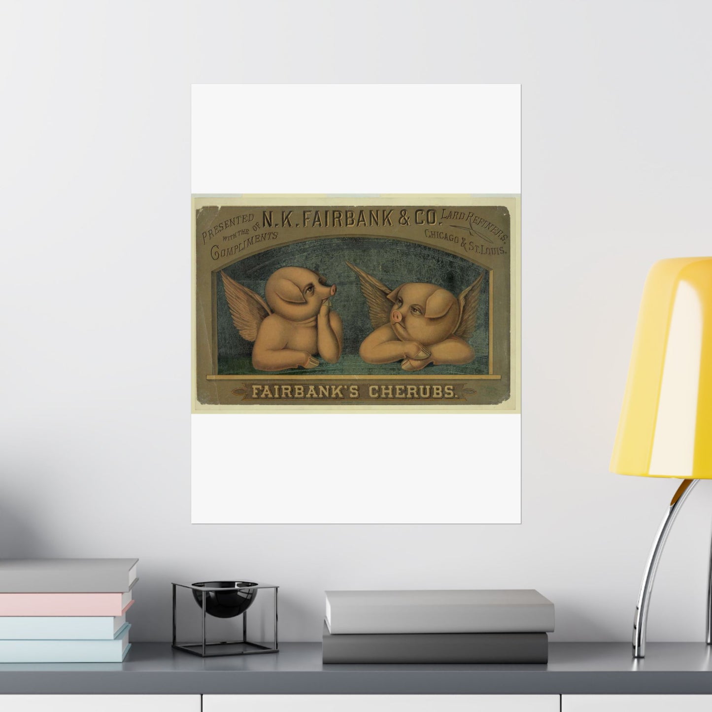 Fairbank's cherubs--Presented with the compliments of N.K. Fairbank & Co., lard refiners, Chicago & St. Louis High Quality Matte Wall Art Poster for Home, Office, Classroom