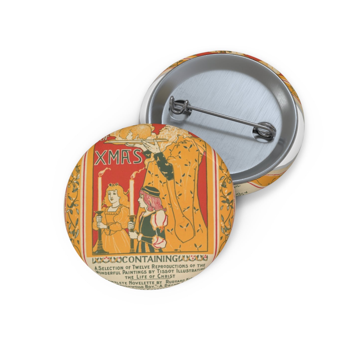 Louis Rhead - Louis Rhead - The Century: XMAS Pin Buttons with Crisp Design