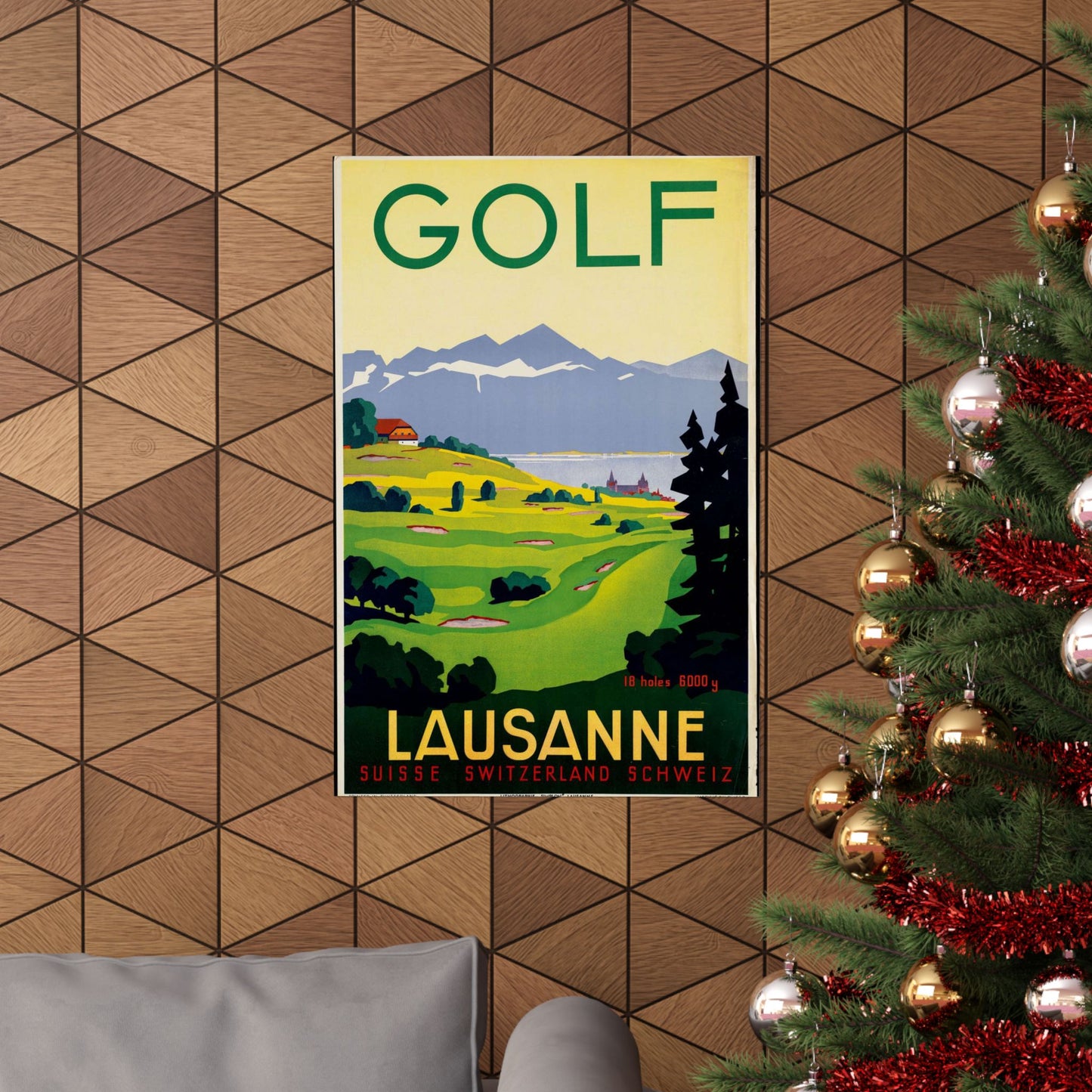 Poster - Golf. Lausanne - Public domain lithograph High Quality Matte Wall Art Poster for Home, Office, Classroom