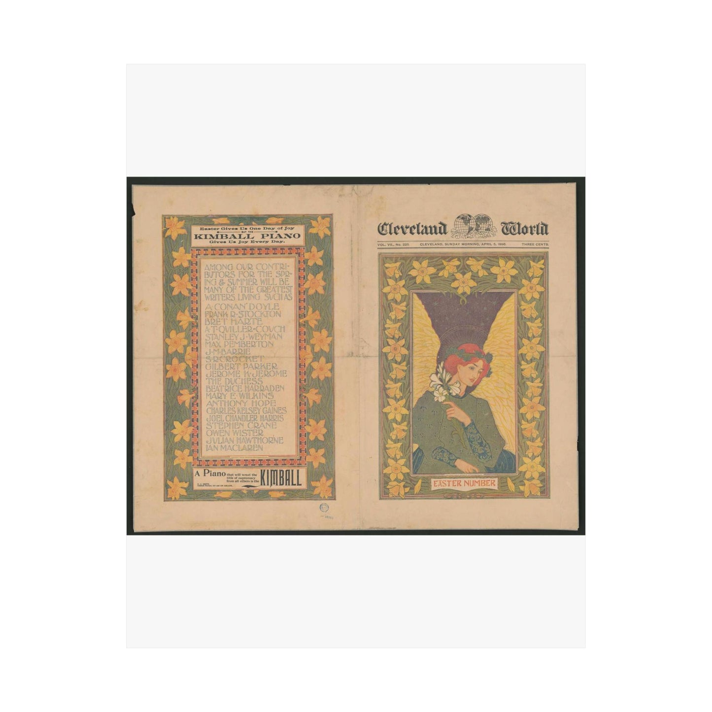 Louis Rhead - Cleveland World - Easter number LCCN2002715846 High Quality Matte Wall Art Poster for Home, Office, Classroom