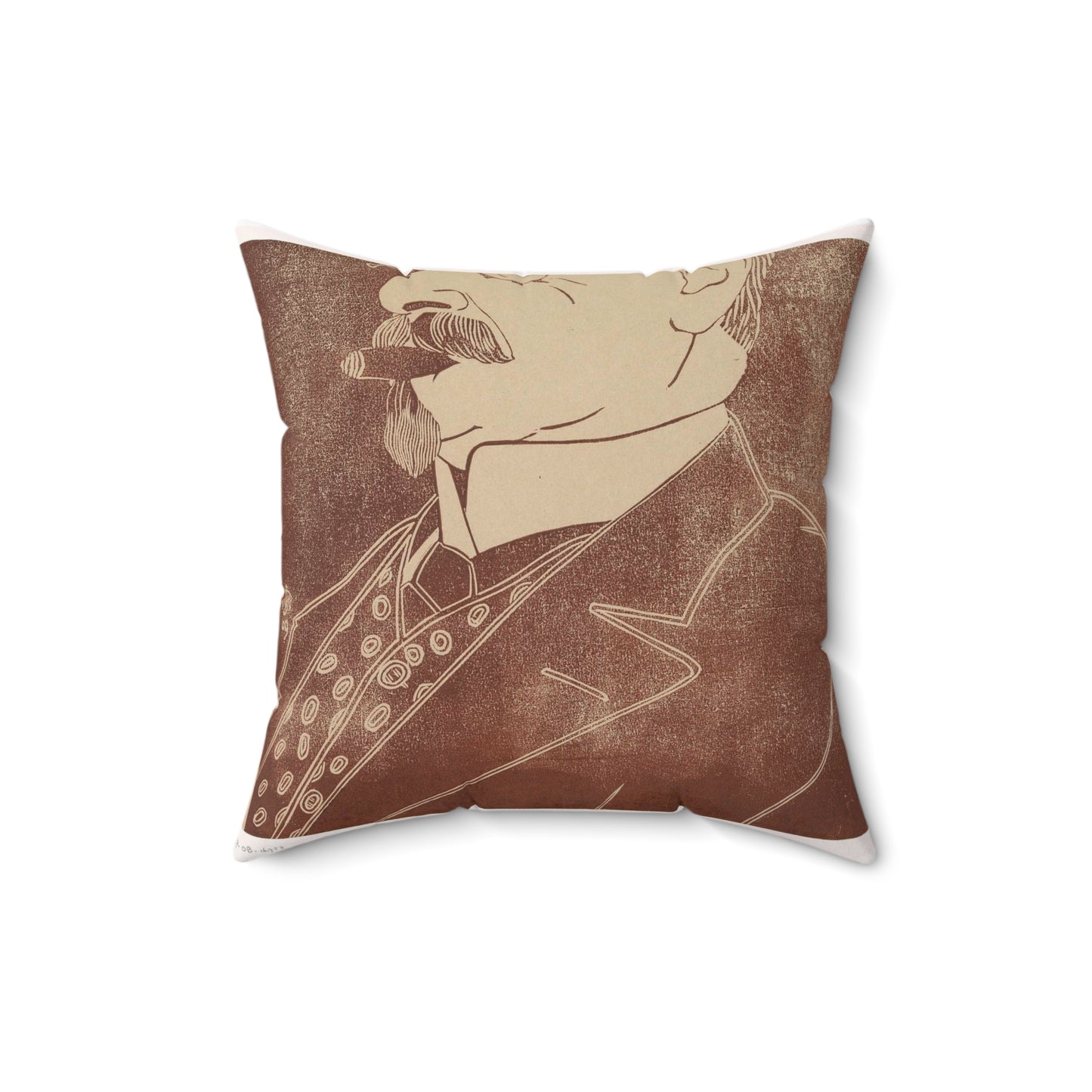 Samuel Jessurun de Mesquita - Portret van een onbekende man met sigaar Decorative Accent Square Pillow