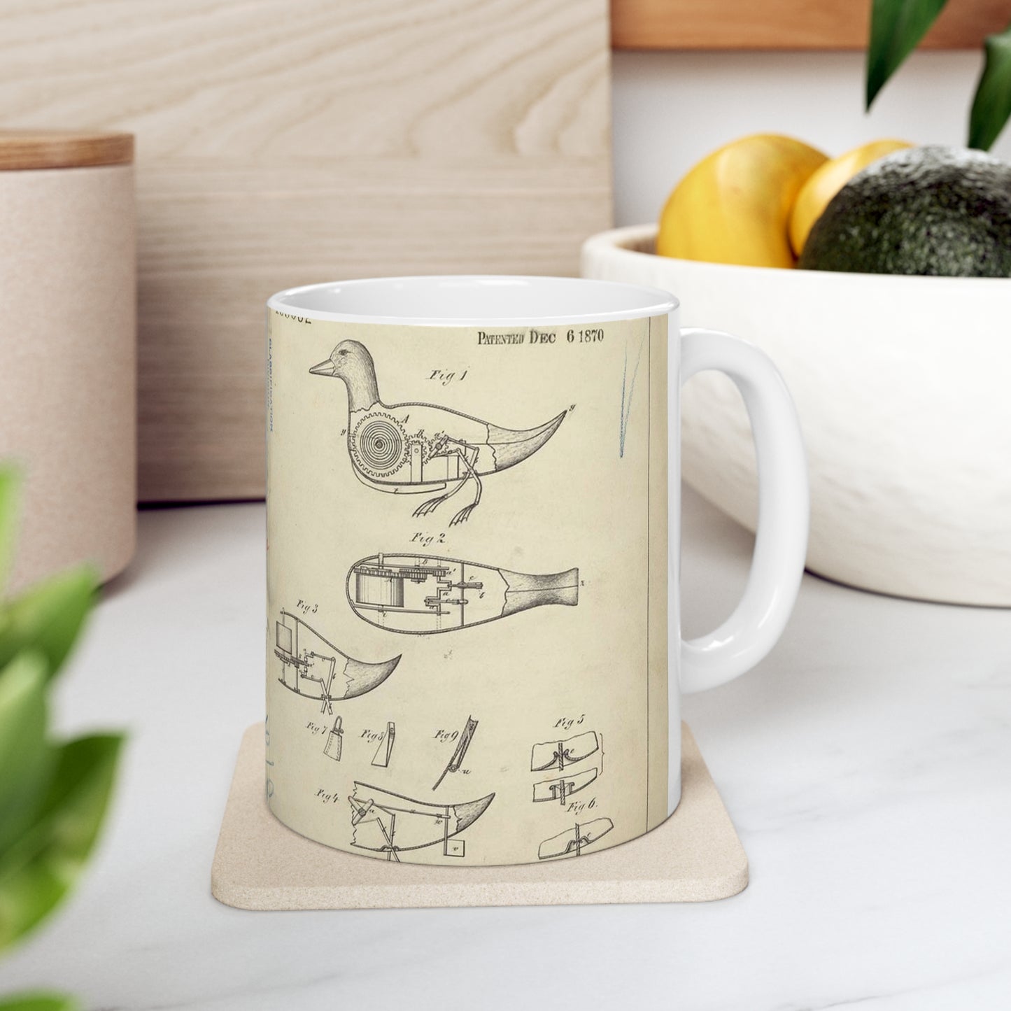 Patent drawing - Drawing of Aquatic Toy Public domain  image Beautiful Novelty Ceramic Coffee Mug 11oz