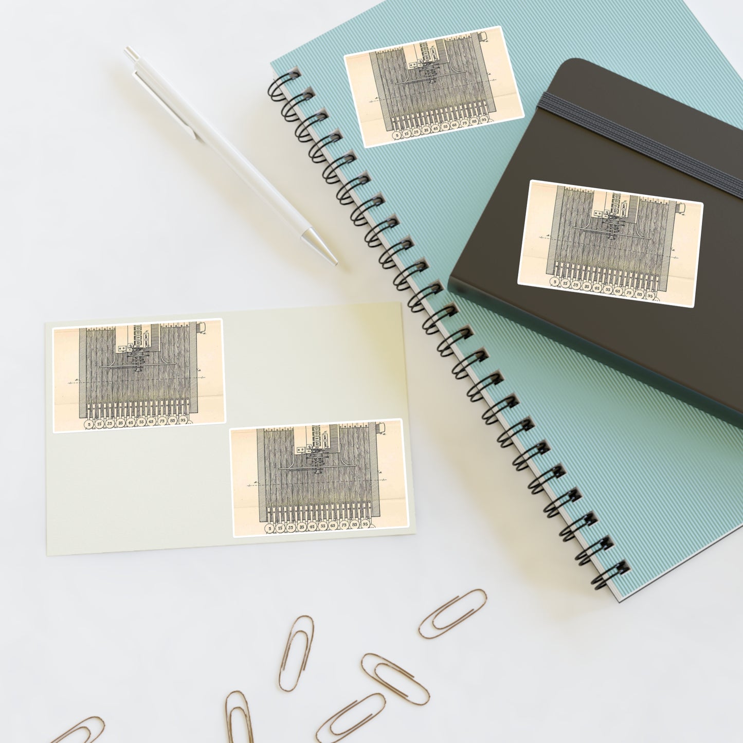 Patent Case File No. 221,360, Improvement in Cash Register and Indicator, Inventors James Ritty and John Ritty - DPLA - 97a8d8a47b402db2ecfd9cac6a3dd8e6 (page 50) Laminated UV Protective Vinyl Stickers