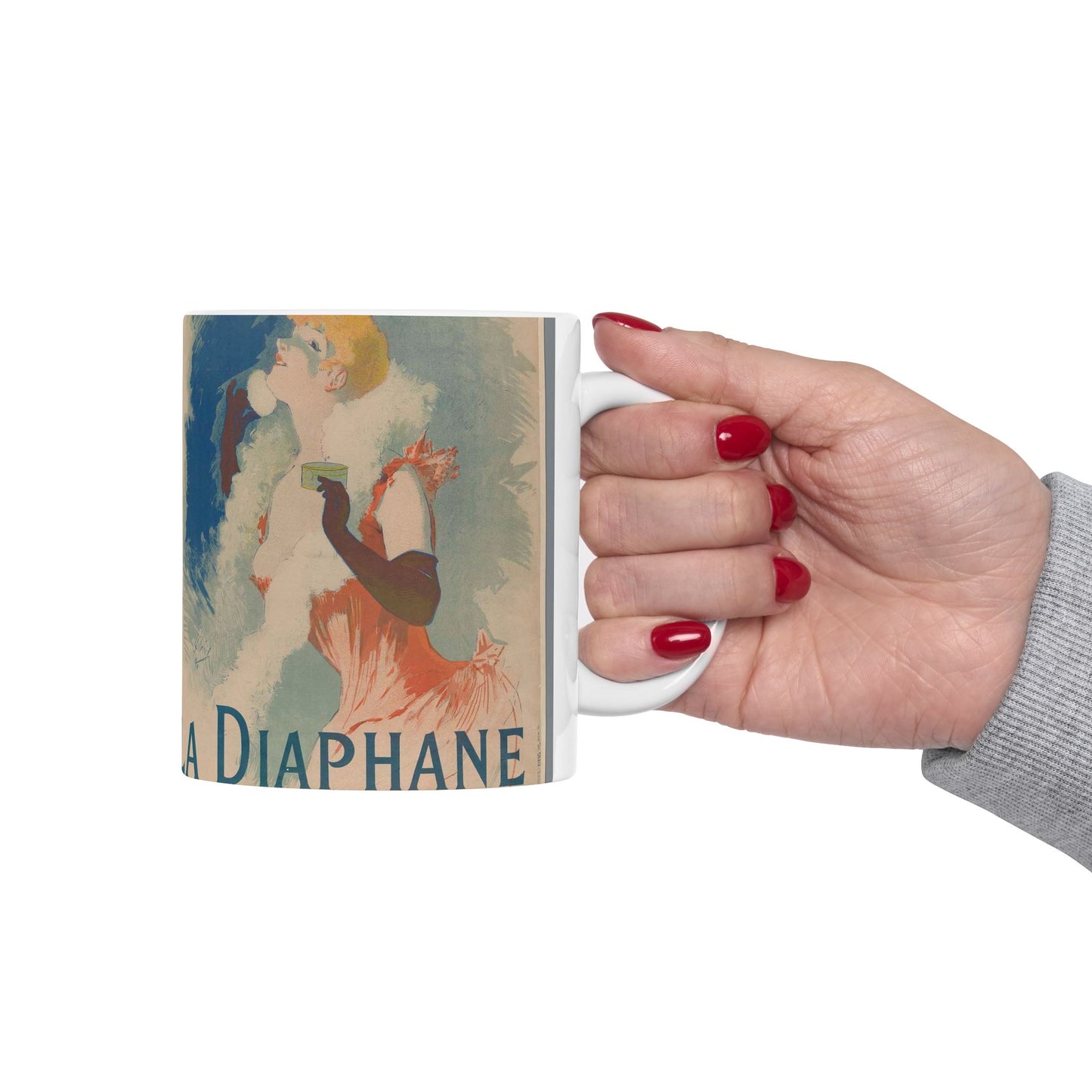 Jules Cheret - La Diaphane. Poudre de Riz , 1890 Beautiful Novelty Ceramic Coffee Mug 11oz