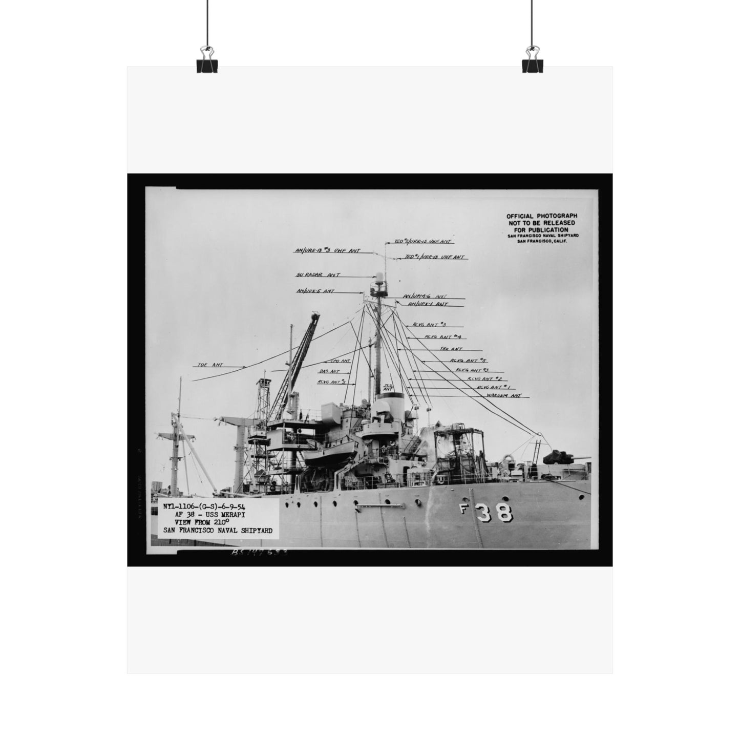 Navy Ship AF-38 Merapi - Public domain photogrpaph High Quality Matte Wall Art Poster for Home, Office, Classroom