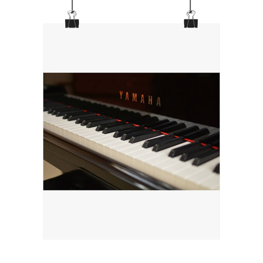 A close up of the keys of a piano. Piano keyboard yamaha, music. High Quality Matte Wall Art Poster for Home, Office, Classroom