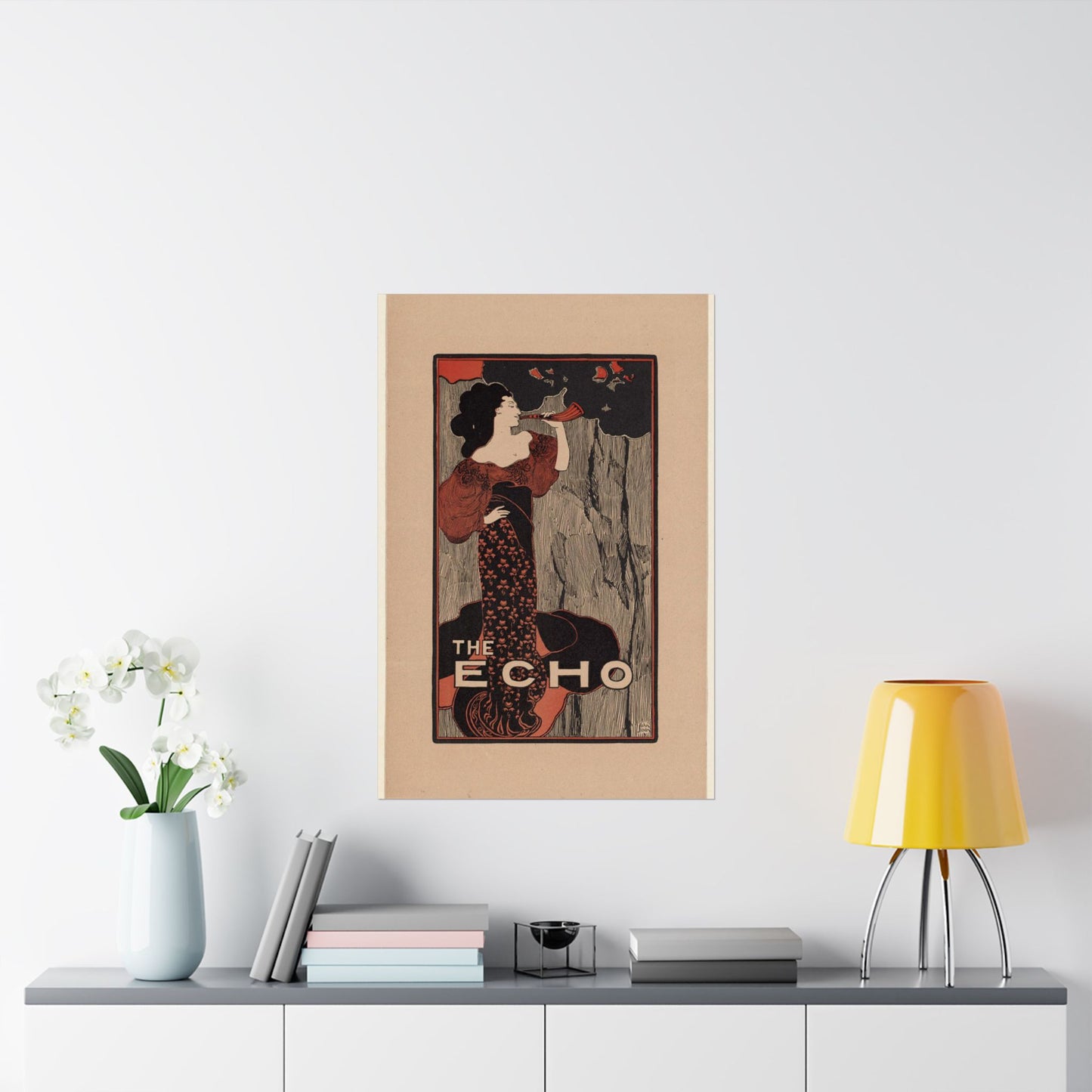 The echo, for sale here - Art nouveau public domain poster - Art nouveau public domain image High Quality Matte Wall Art Poster for Home, Office, Classroom