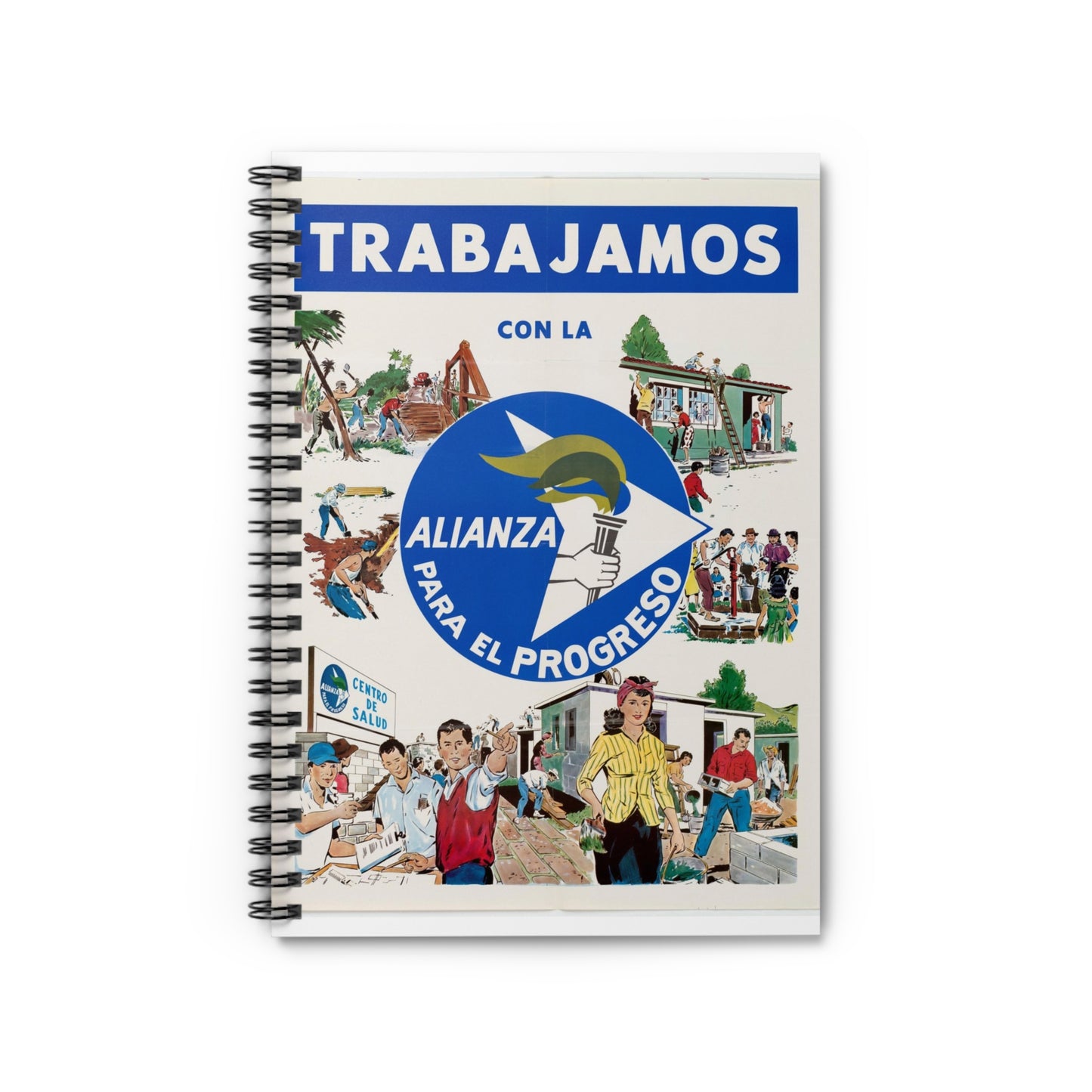 Alliance Posters, Cold War American Propaganda poster Spiral Bound Ruled Notebook with Printed Cover