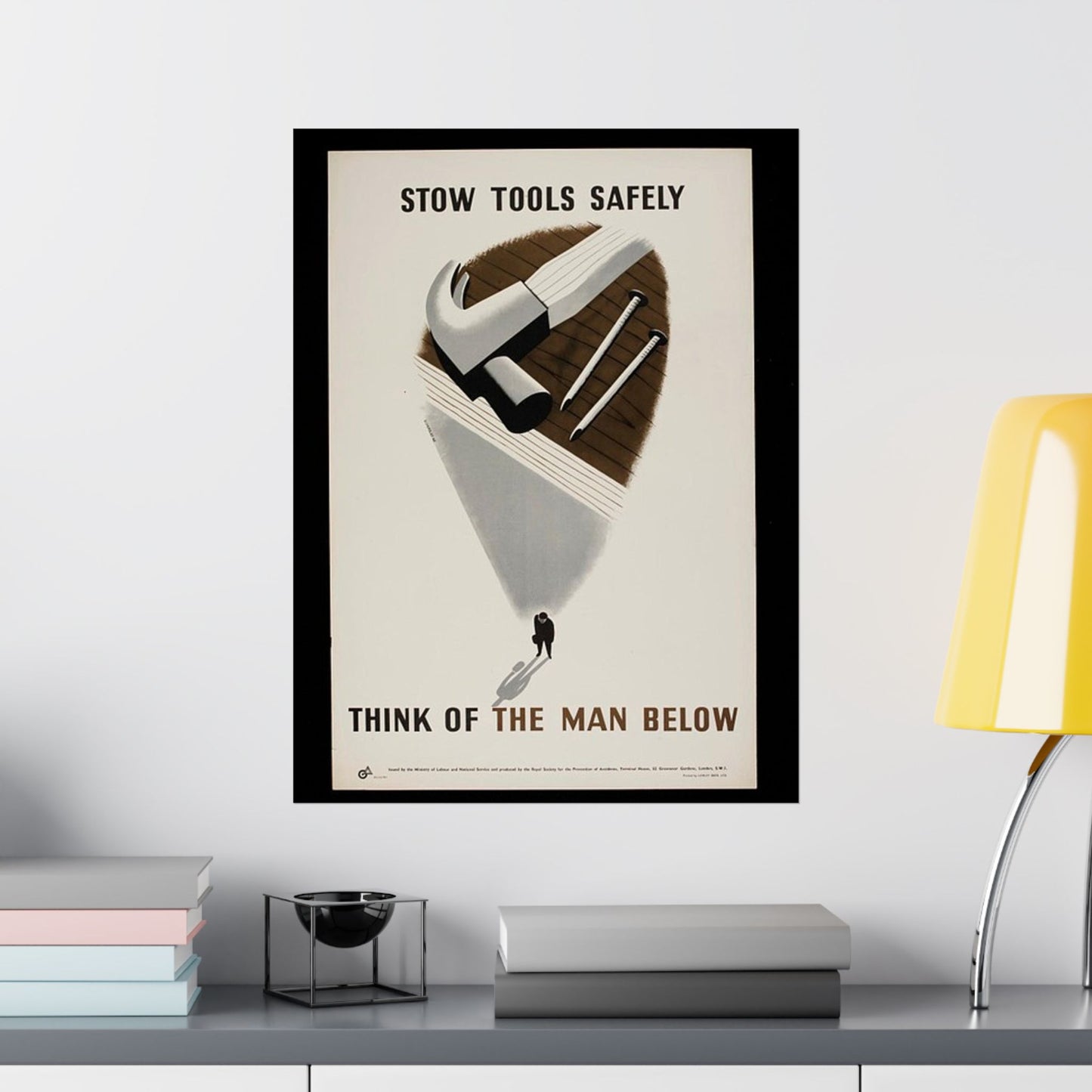 Stow Tools Safely Tom Eckersley High Quality Matte Wall Art Poster for Home, Office, Classroom