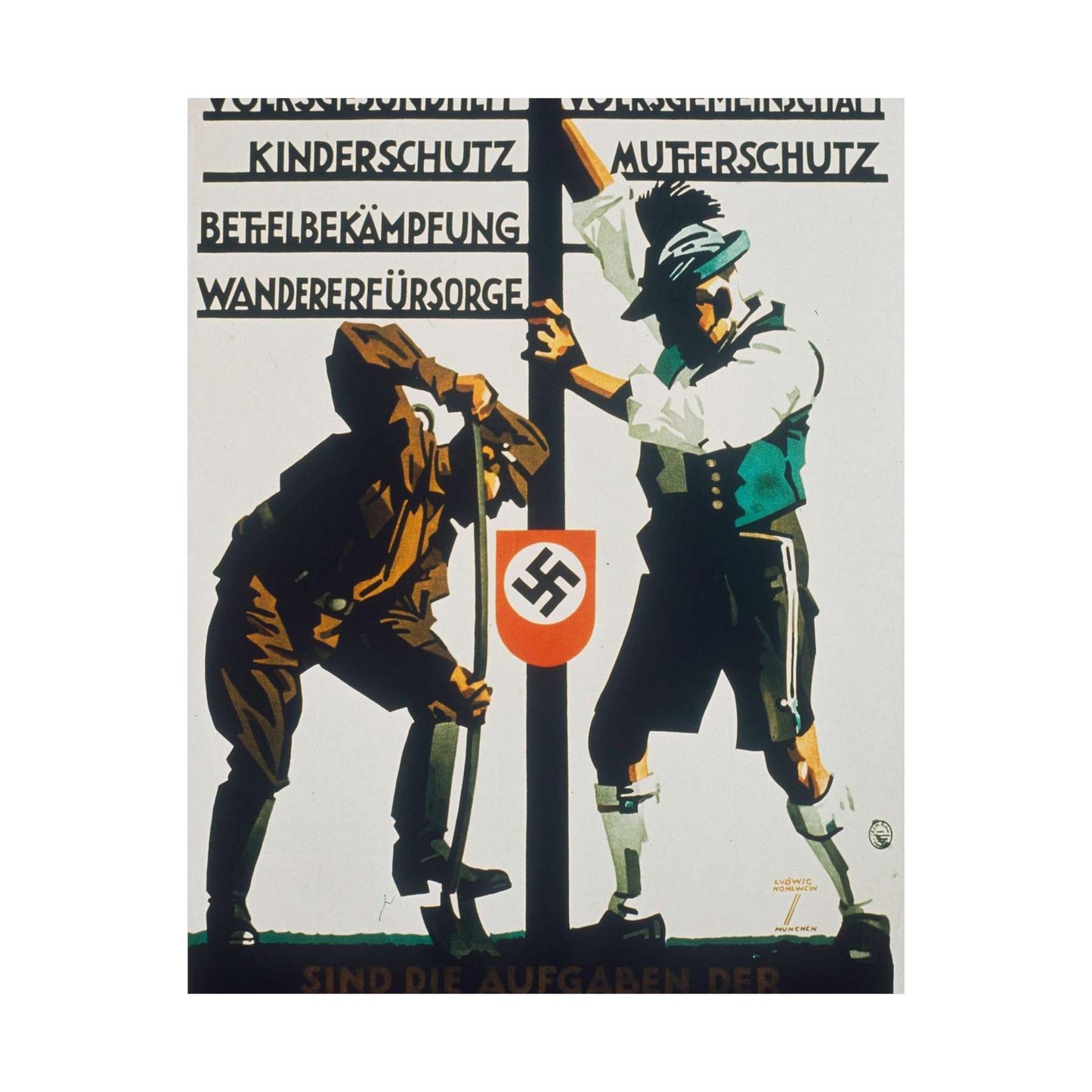 NSDAP Volksgemeinschaft NS VOLKSWOHLFAHRT High Quality Matte Wall Art Poster for Home, Office, Classroom