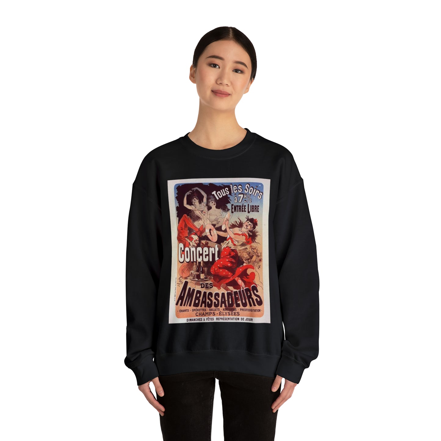 Affiche pour le "Concert des Ambassadeurs". Black Heavy Blend Adult Crew Neck SweatShirt