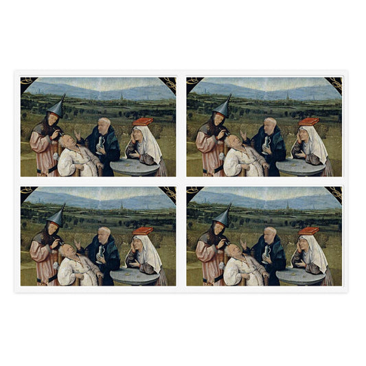 Hieronymus Bosch 053 - A painting of a group of people sitting around a table Laminated UV Protective Vinyl Stickers