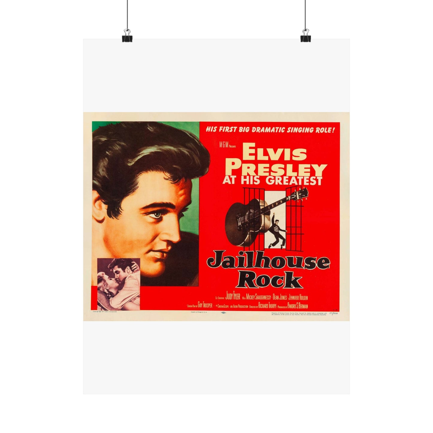 Jailhouse Rock (1957 poster - half-sheet) High Quality Matte Wall Art Poster for Home, Office, Classroom