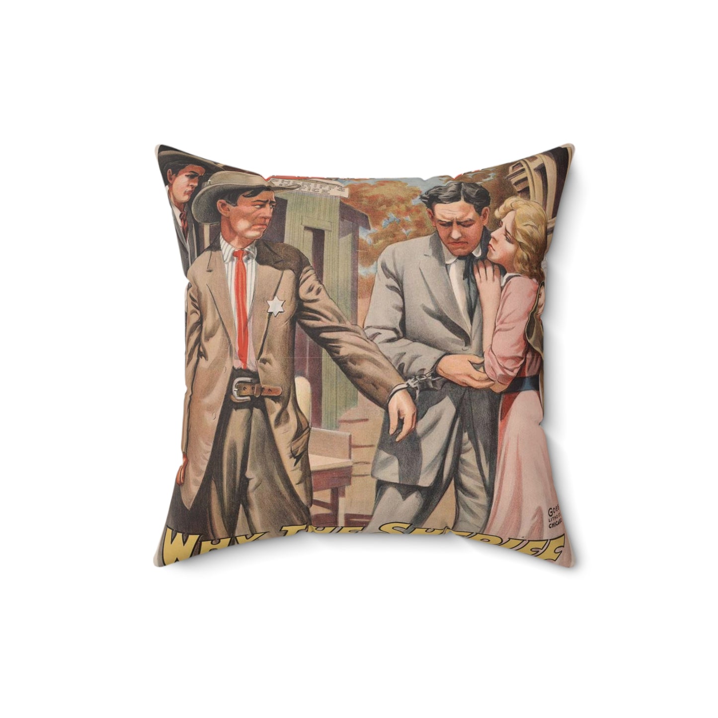 Why the sheriff is a bachelor The fragile reward of duty. Decorative Accent Square Pillow