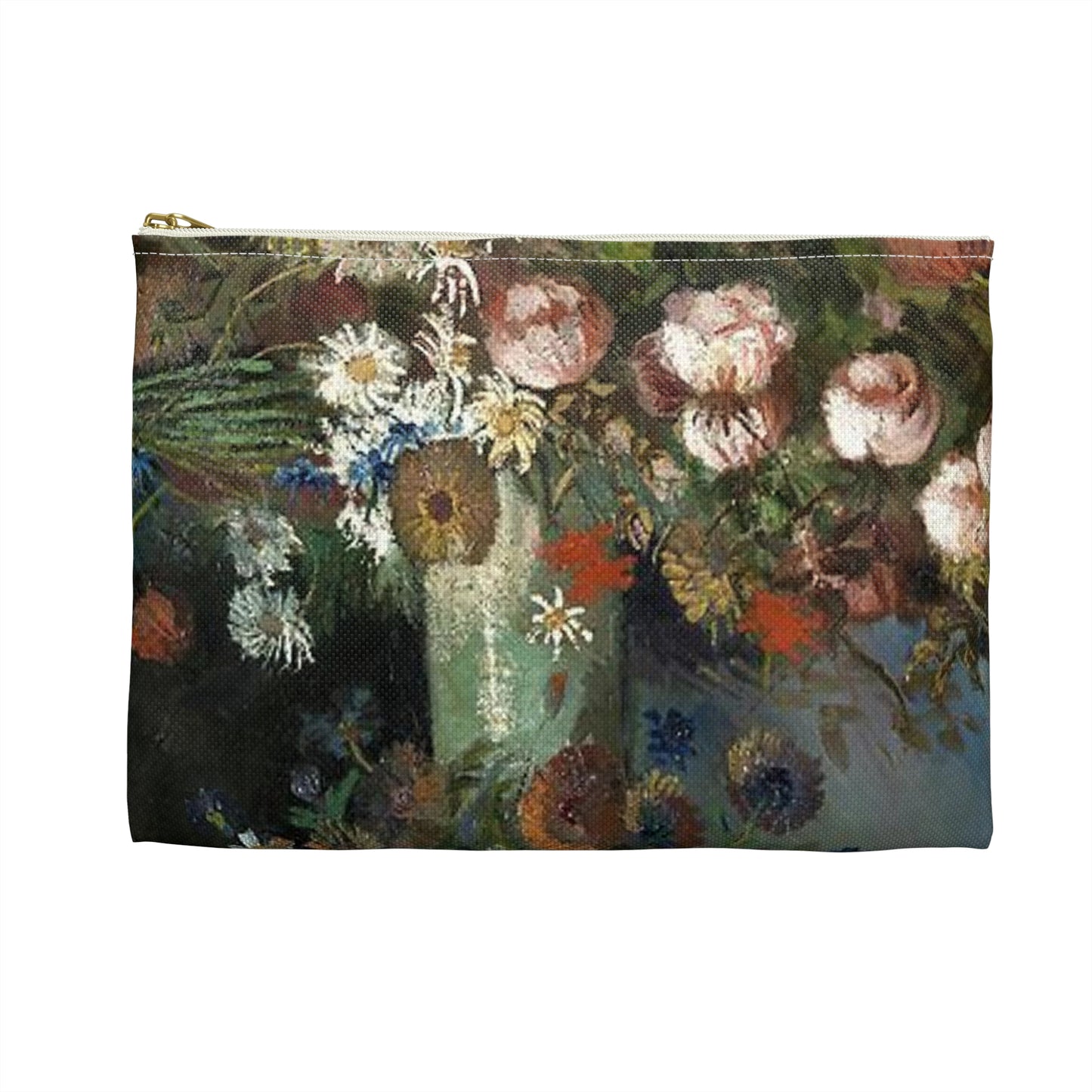 Still life with meadow flowers and roses Van Gogh 1886 Large Organizer Pouch with Black Zipper