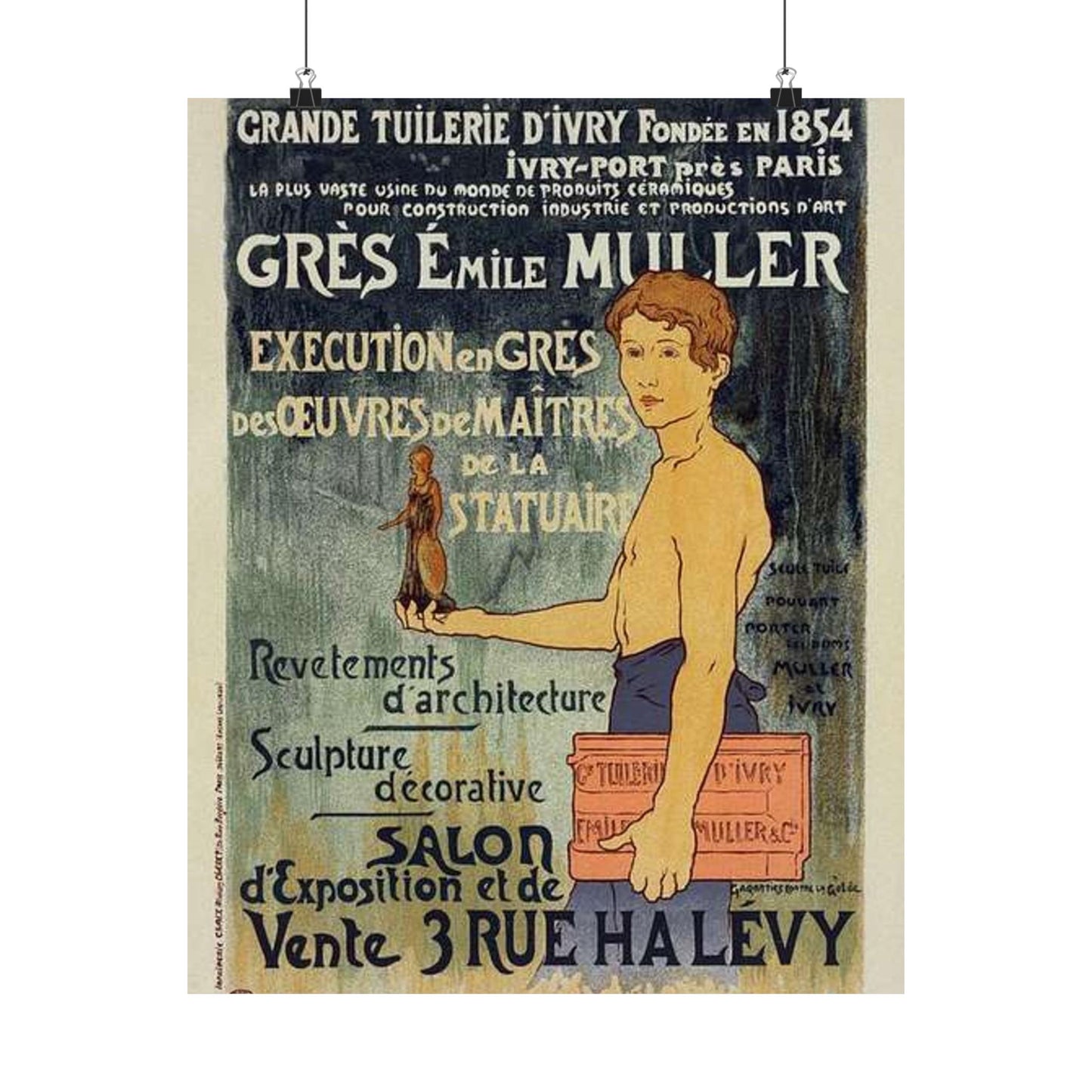 Affiche pour la "Grande Tuilerie d'Ivry" (Usine Émile Muller). High Quality Matte Wall Art Poster for Home, Office, Classroom