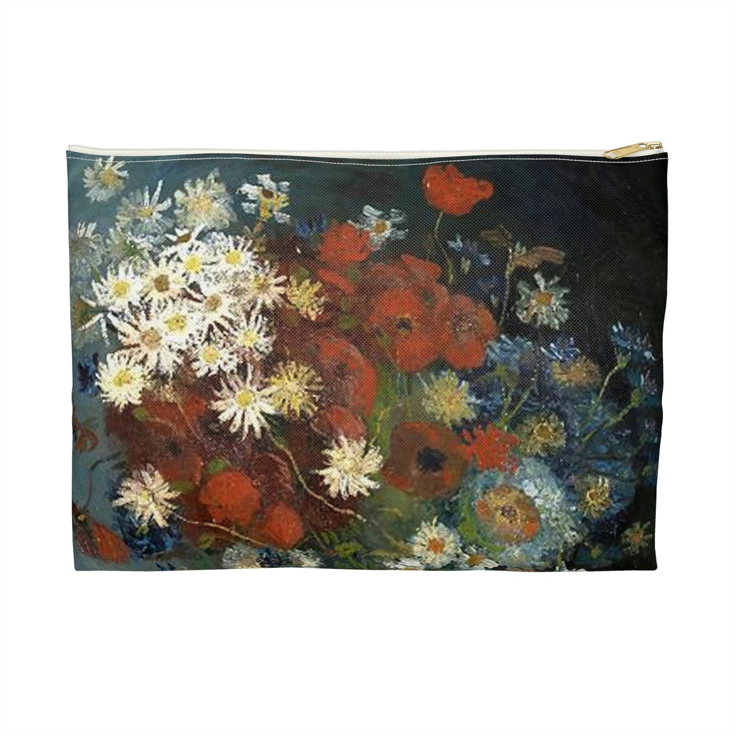 Still life with meadow flowers and roses Van Gogh 1886 Large Organizer Pouch with Black Zipper