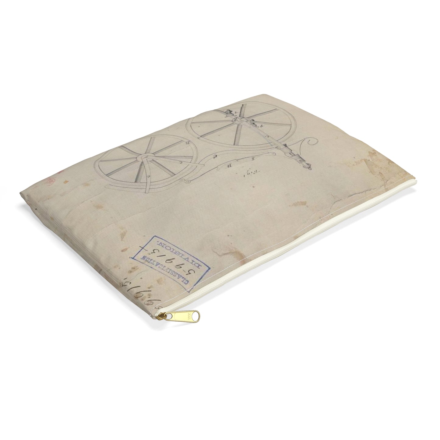 Patent drawing - for Pierre Lallement's Improvement in Velocipedes Public domain  image Large Organizer Pouch with Black Zipper