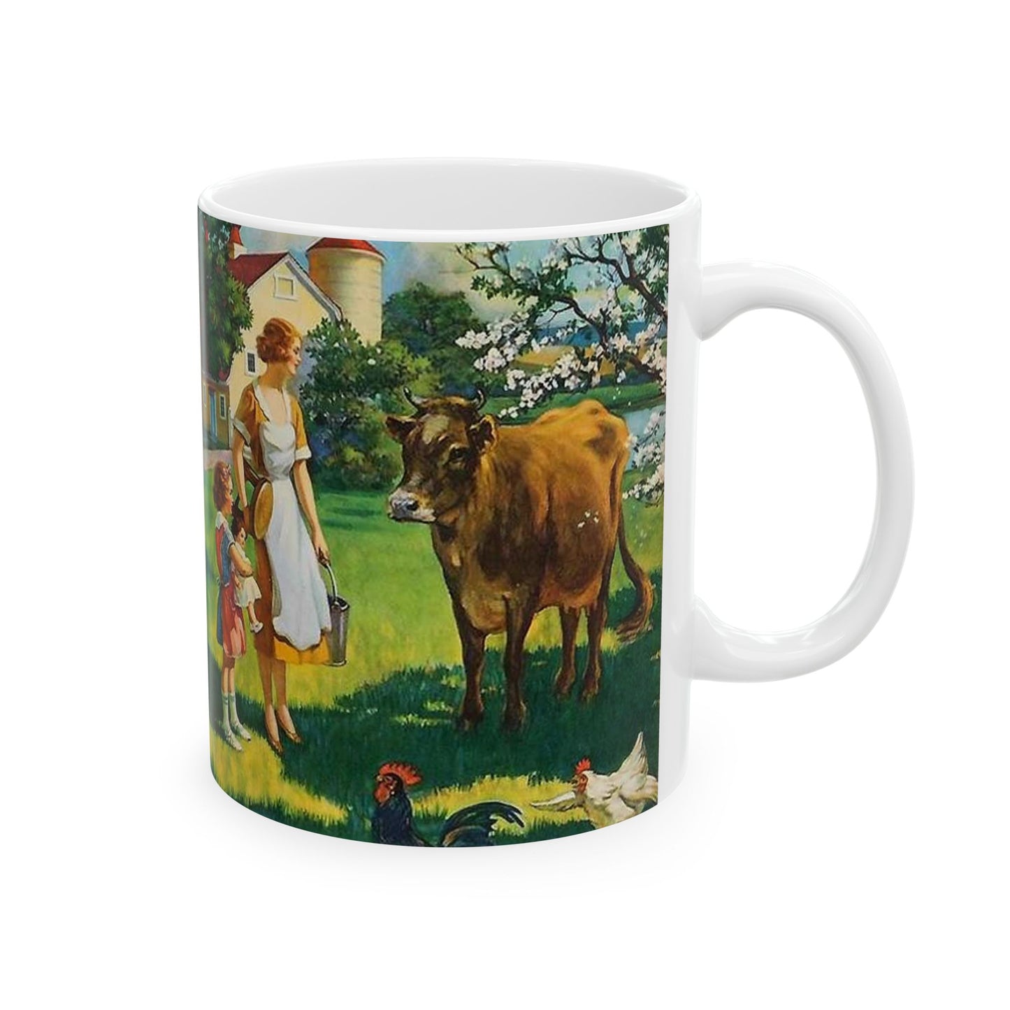 A Milking We Will Go, painting by Edward Mason Eggleston Beautiful Novelty Ceramic Coffee Mug 11oz