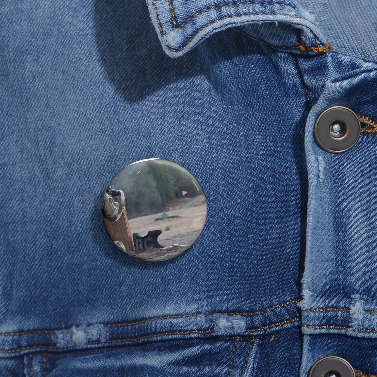 U.S. Army soldier Cpl. Ian Villoldo assigned to Charlie Pin Buttons with Crisp Design