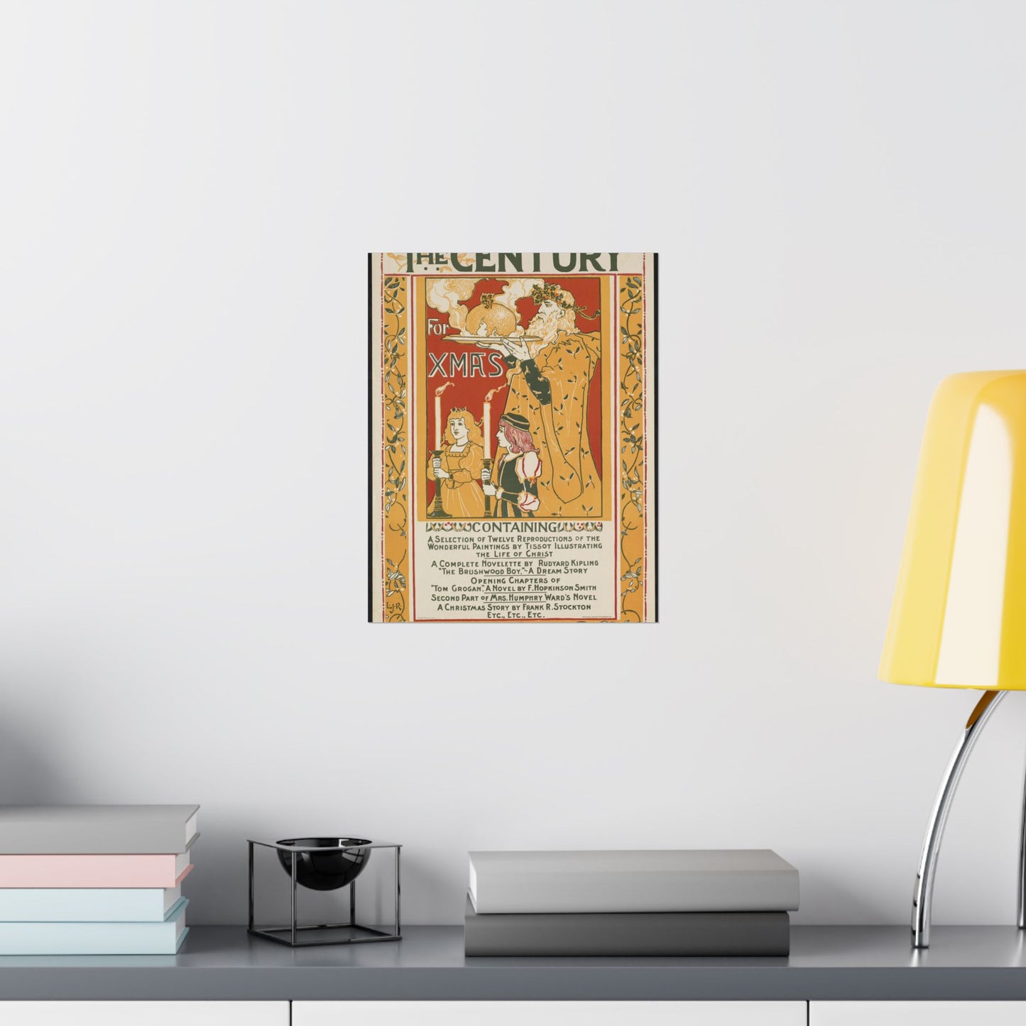 Louis Rhead - The century for Xmas, Art Nouveau poster High Quality Matte Wall Art Poster for Home, Office, Classroom