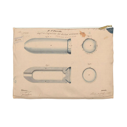 Patent drawing - Drawing of Improvement in Projectiles for Rifled Ordnance Public domain  image Large Organizer Pouch with Black Zipper