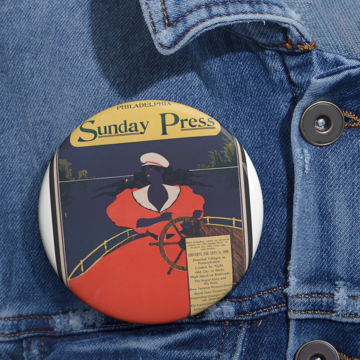 Contents for Sept. 8, 1895: Deserted villages in Pennsylvania.. Pin Buttons with Crisp Design