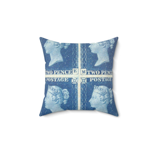 "Two Penny Blue" postage stamps Decorative Accent Square Pillow