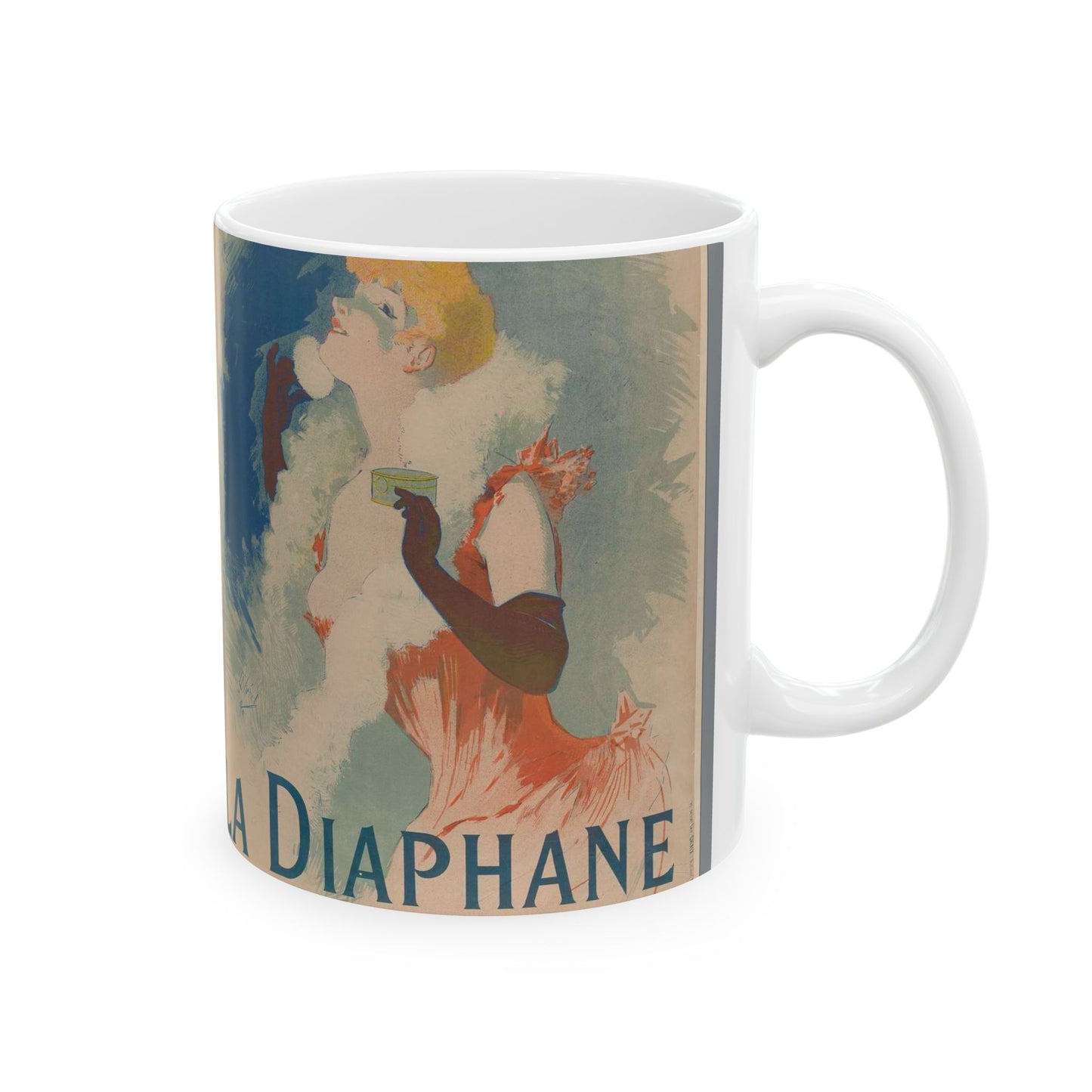 Jules Cheret - La Diaphane. Poudre de Riz , 1890 Beautiful Novelty Ceramic Coffee Mug 11oz