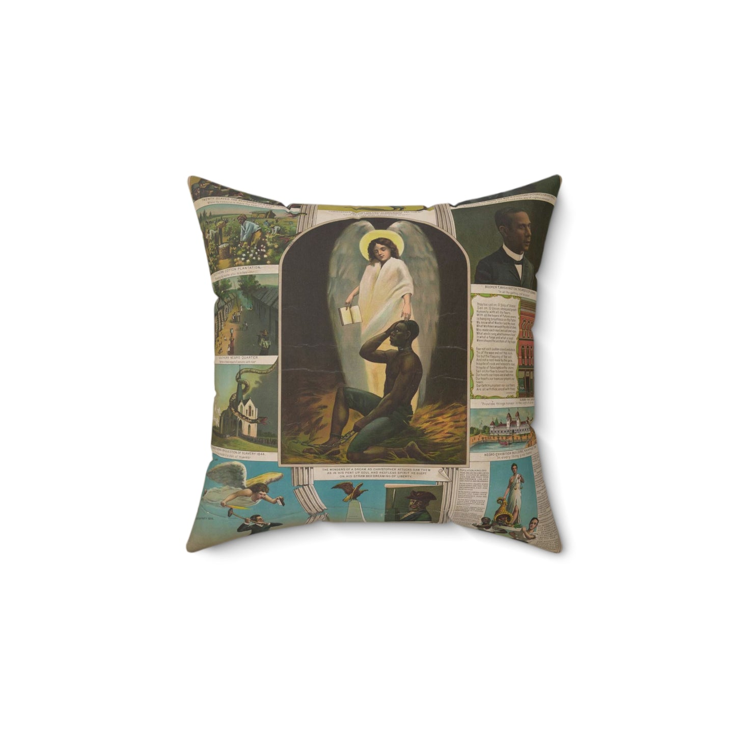 Afro-American Monument - Print, Library of Congress collection Decorative Accent Square Pillow