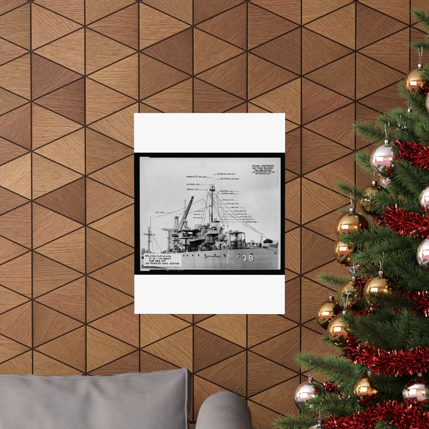 Navy Ship AF-38 Merapi - Public domain photogrpaph High Quality Matte Wall Art Poster for Home, Office, Classroom