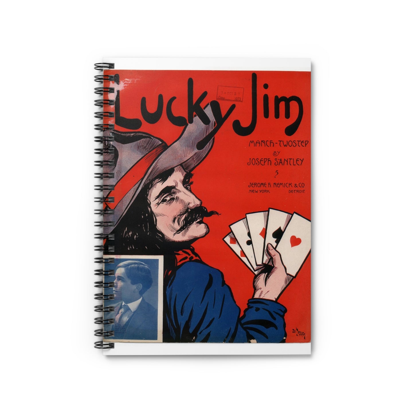 Lucky Jim - Public domain American sheet music Spiral Bound Ruled Notebook with Printed Cover