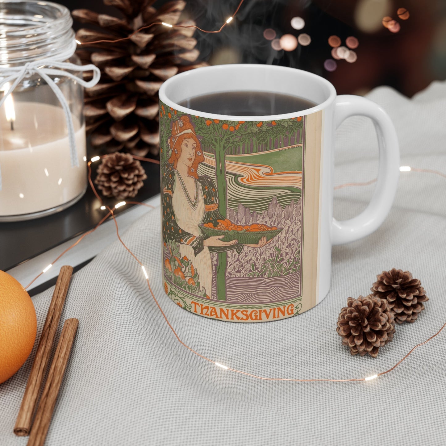 Louis Rhead - Harper's Bazar: Thanksgiving Beautiful Novelty Ceramic Coffee Mug 11oz