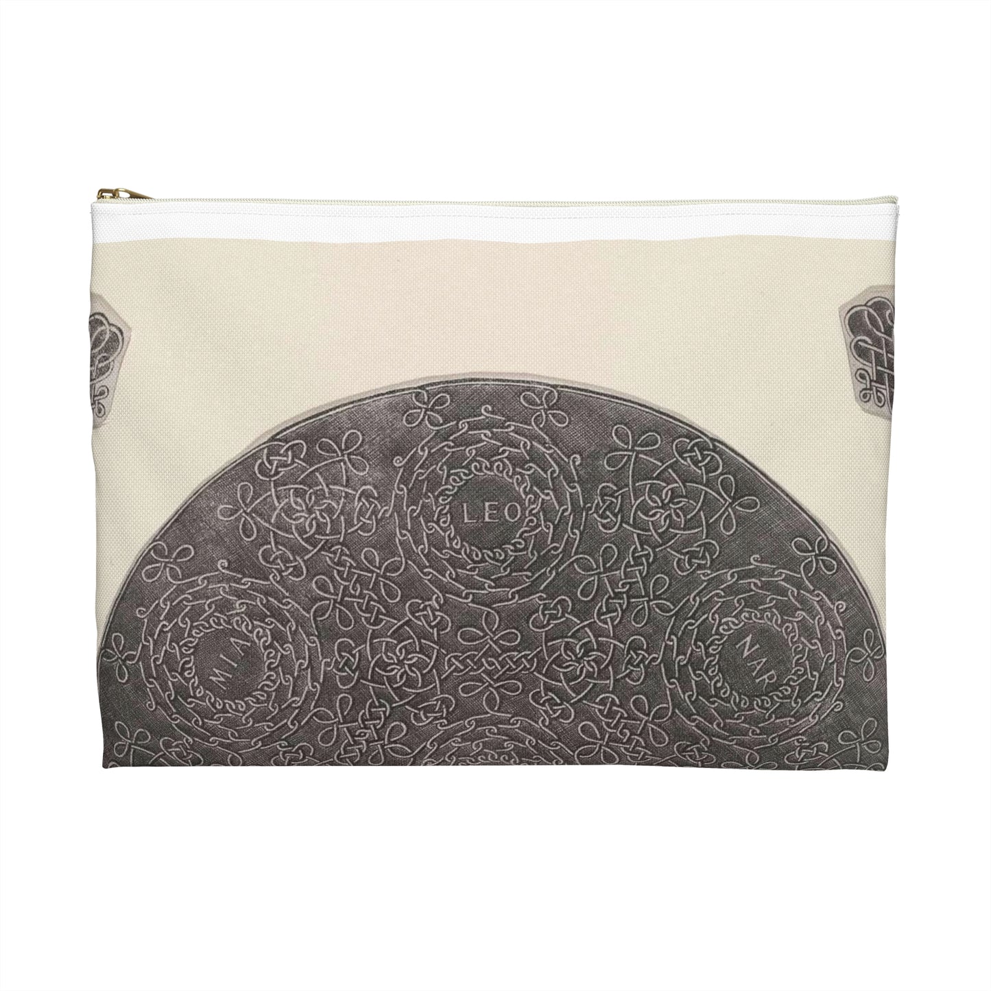 Leonardo da Vinci - Fourth Knot Large Organizer Pouch with Black Zipper