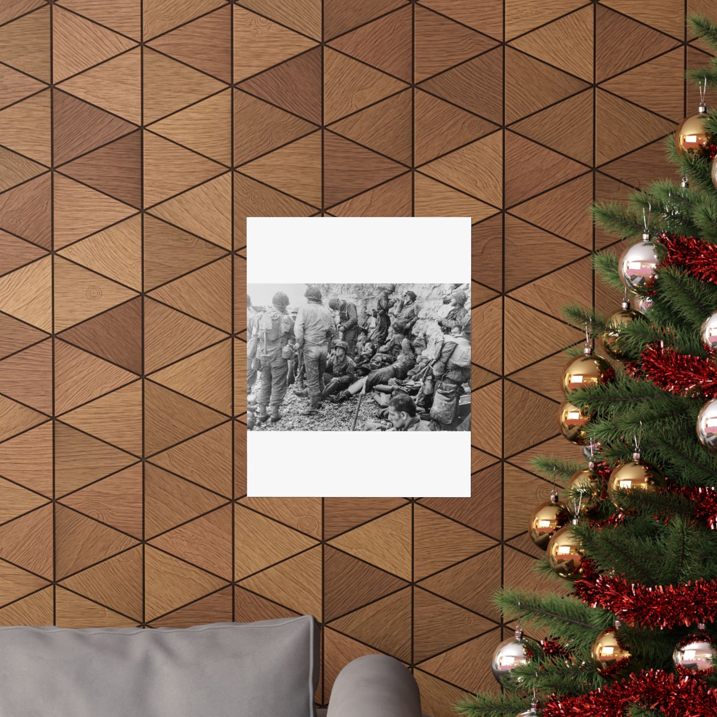 Photograph of a Large Group of American Assault Troops High Quality Matte Wall Art Poster for Home, Office, Classroom