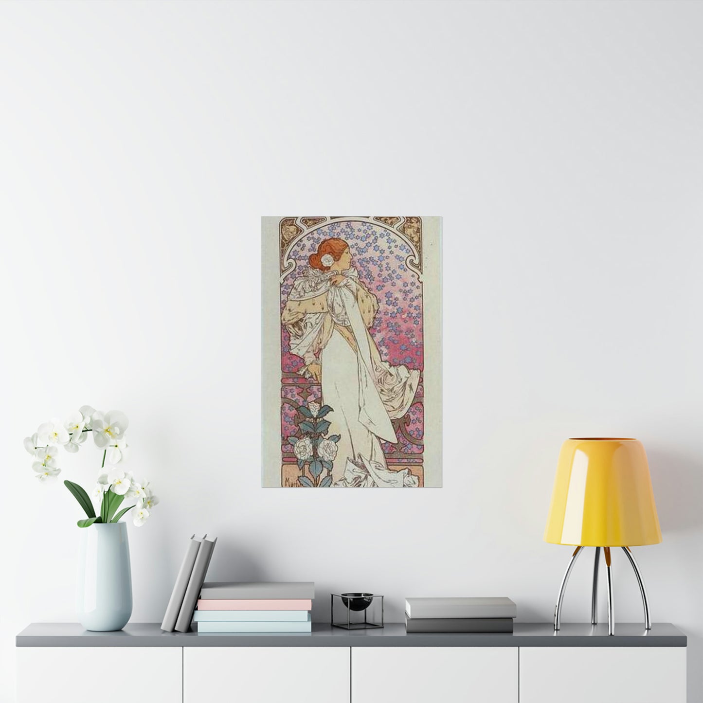 Affiche pour le Théâtre de la Renaissance, "la Dame aux Camélias". High Quality Matte Wall Art Poster for Home, Office, Classroom