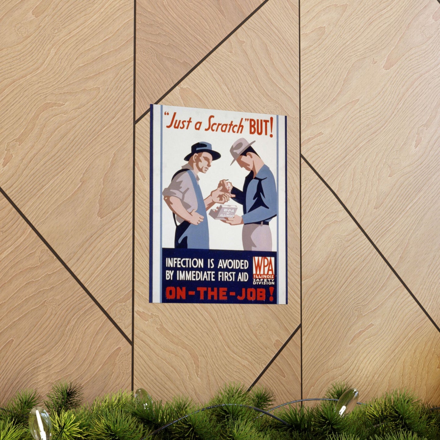 "Just a scratch" But! Infection is avoided by immediate first aid on-the-job! High Quality Matte Wall Art Poster for Home, Office, Classroom