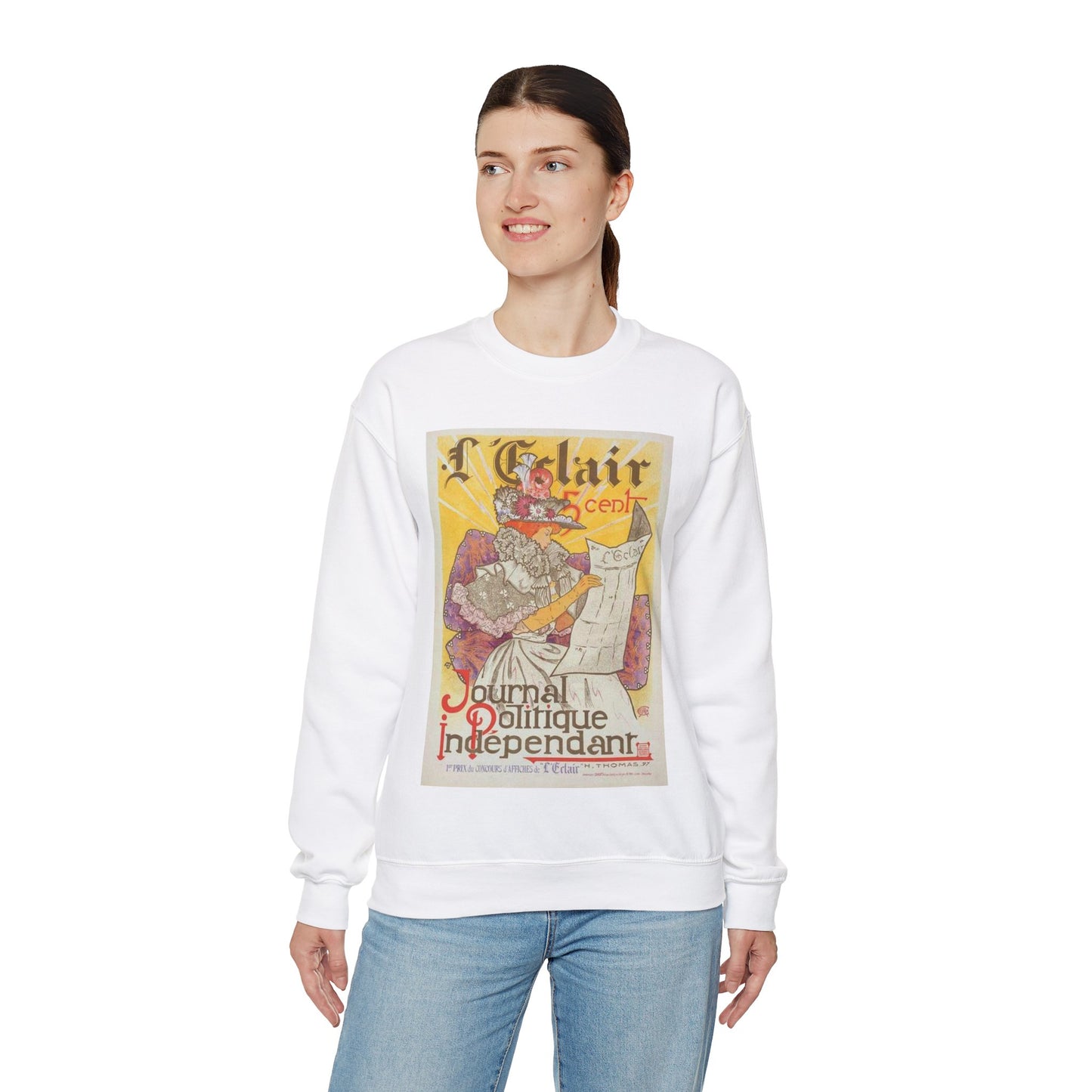 Affiche pour le journal "l'Éclair". White Heavy Blend Adult Crew Neck SweatShirt