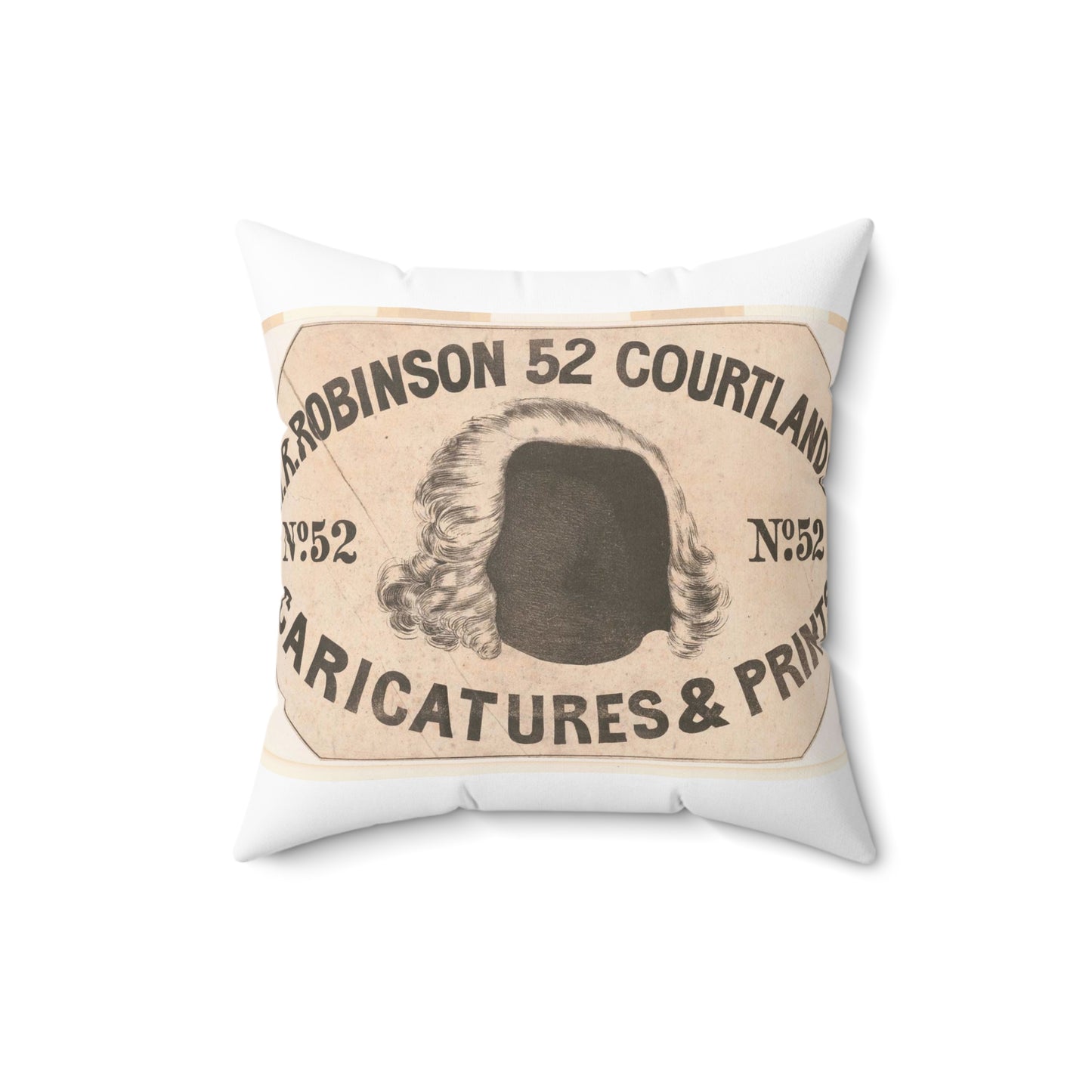 H.R. Robinson, 52 Courtland St. Caricatures & prints Decorative Accent Square Pillow